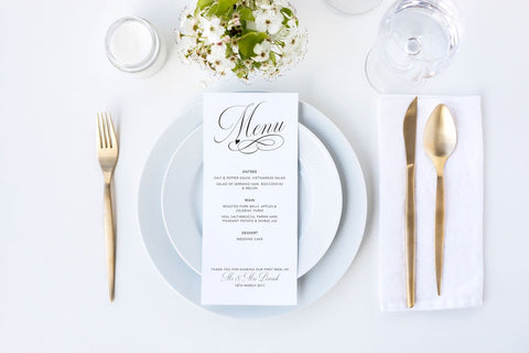 wedding menu cards