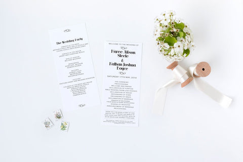 wedding program cards