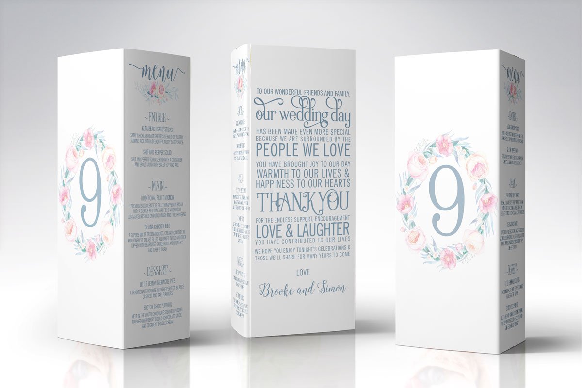 wedding tri-fold table card