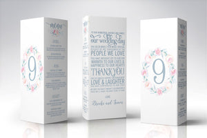 wedding tri-fold table card