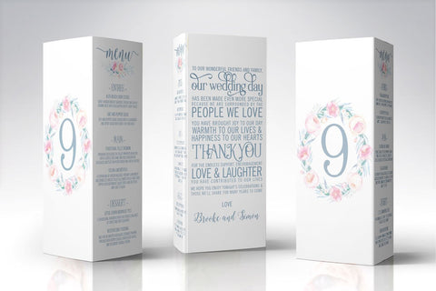 wedding tri-fold table card