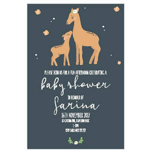 baby shower invitation with woodland deer