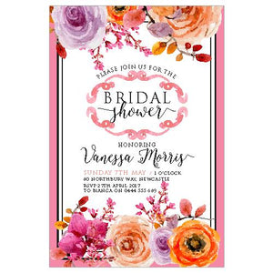 orange colouring engagement invitation