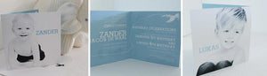 boy christening and birthday invitation in blue with plane