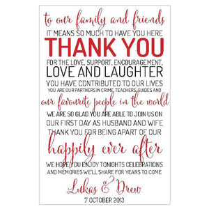 wedding thank you card