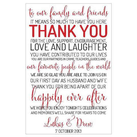 wedding thank you card