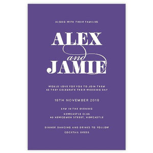 Classic purple Wedding invitation