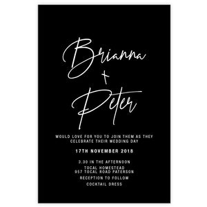 Simple yet elegant wedding invitation white ink printing