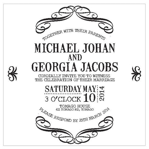 Classic wedding invitation design.