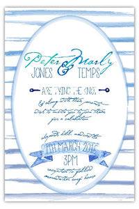 Watercolour nautical wedding invitation design.